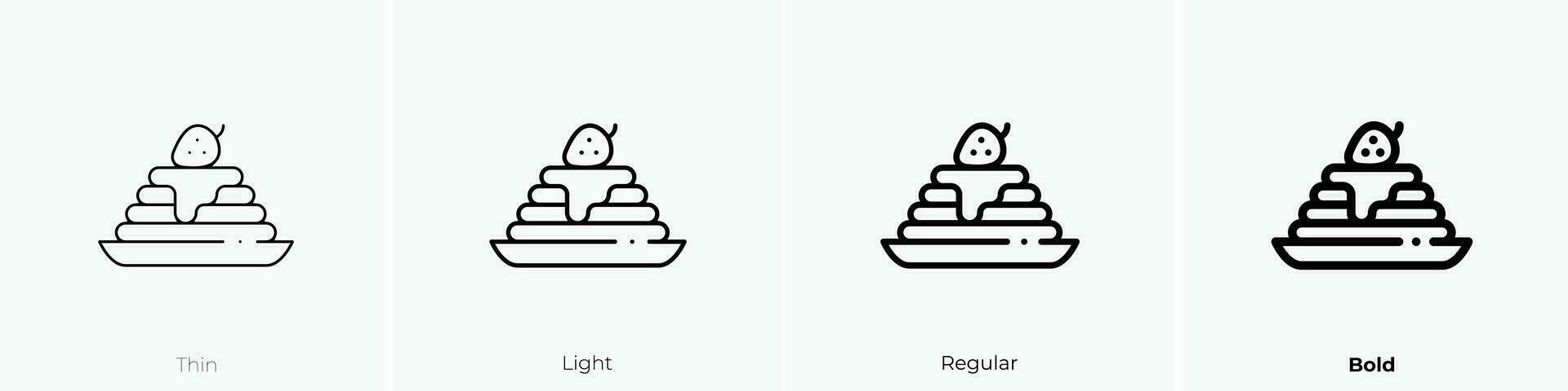 Pfannkuchen Symbol. dünn, Licht, regulär und Fett gedruckt Stil Design isoliert auf Weiß Hintergrund vektor