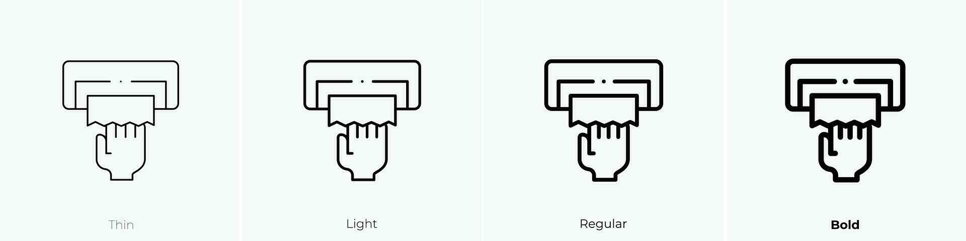 Papier Handtuch Symbol. dünn, Licht, regulär und Fett gedruckt Stil Design isoliert auf Weiß Hintergrund vektor