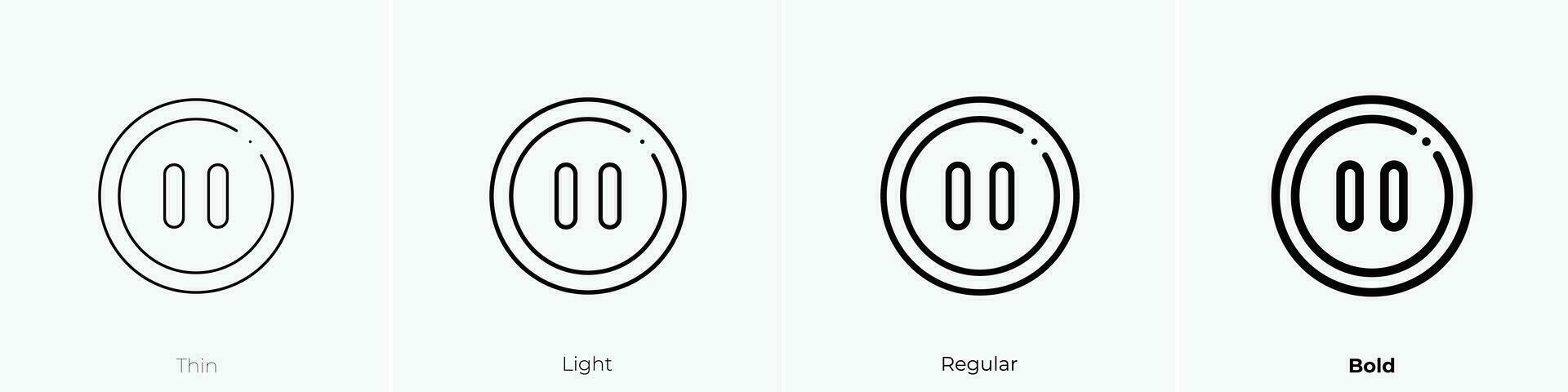 paus knapp ikon. tunn, ljus, regelbunden och djärv stil design isolerat på vit bakgrund vektor