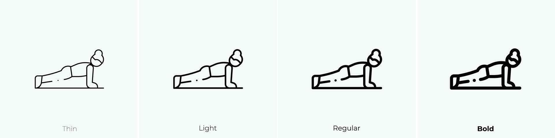 Pilates Symbol. dünn, Licht, regulär und Fett gedruckt Stil Design isoliert auf Weiß Hintergrund vektor