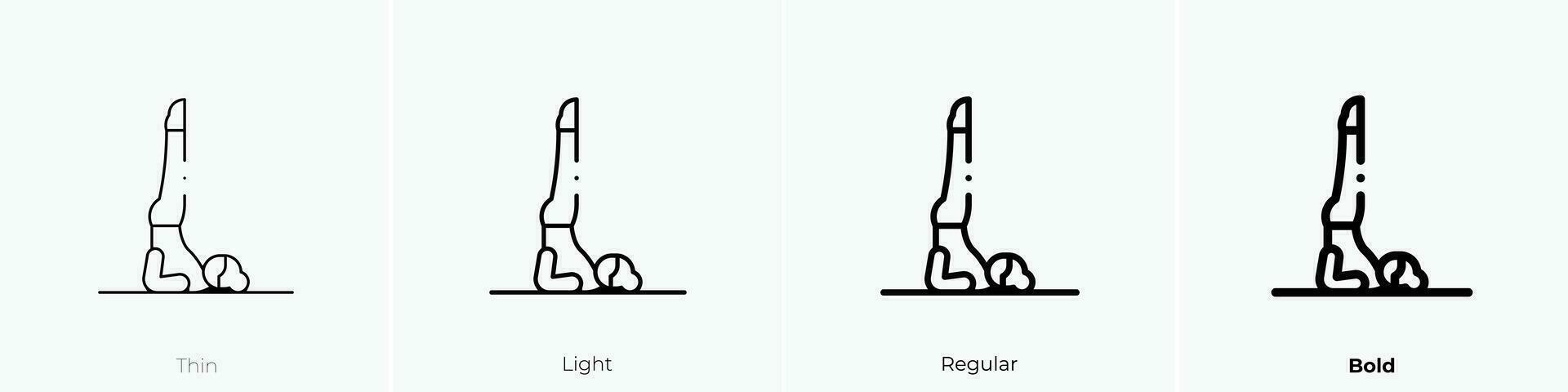 Pilates Symbol. dünn, Licht, regulär und Fett gedruckt Stil Design isoliert auf Weiß Hintergrund vektor