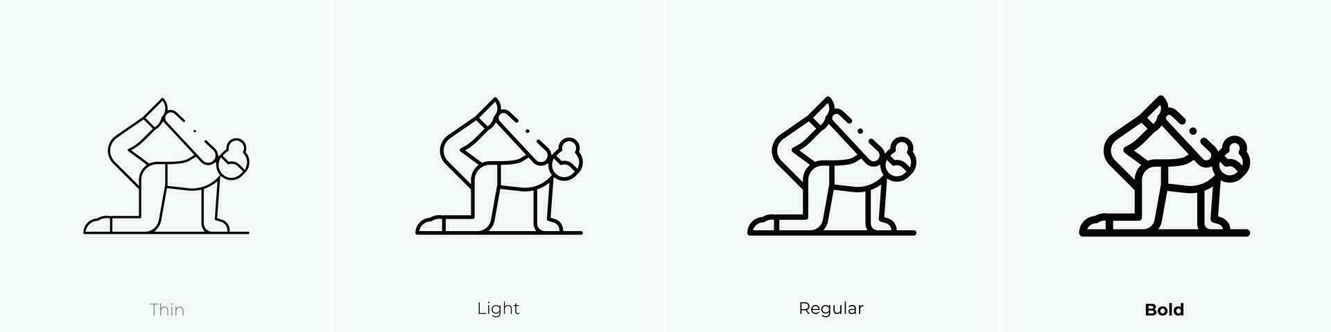 Pilates Symbol. dünn, Licht, regulär und Fett gedruckt Stil Design isoliert auf Weiß Hintergrund vektor