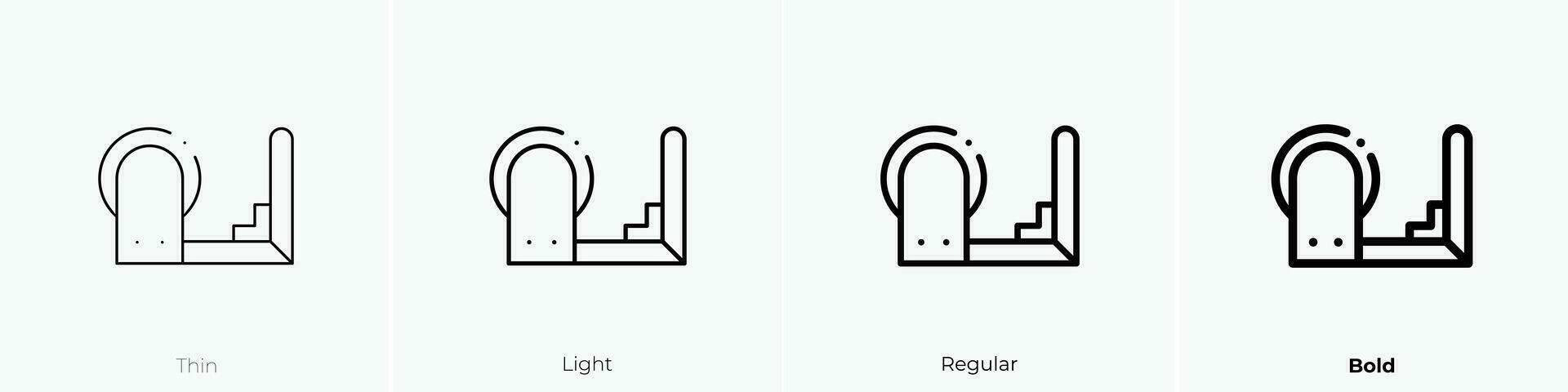 pilates stol ikon. tunn, ljus, regelbunden och djärv stil design isolerat på vit bakgrund vektor