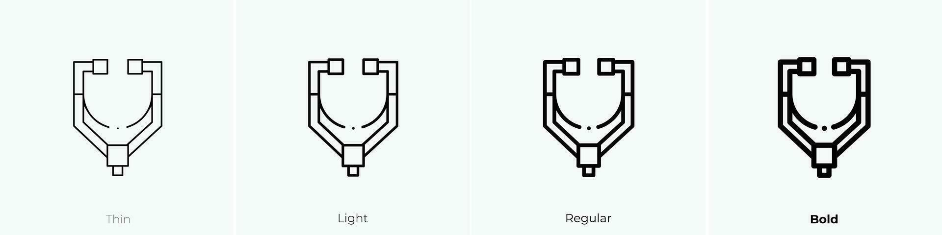 Phonendoskop Symbol. dünn, Licht, regulär und Fett gedruckt Stil Design isoliert auf Weiß Hintergrund vektor