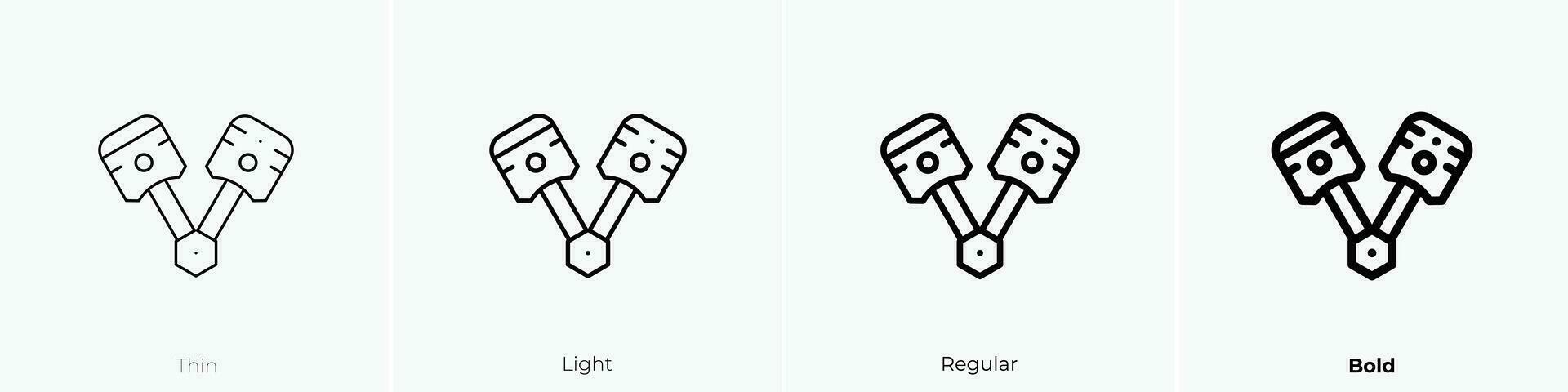 Kolben Symbol. dünn, Licht, regulär und Fett gedruckt Stil Design isoliert auf Weiß Hintergrund vektor