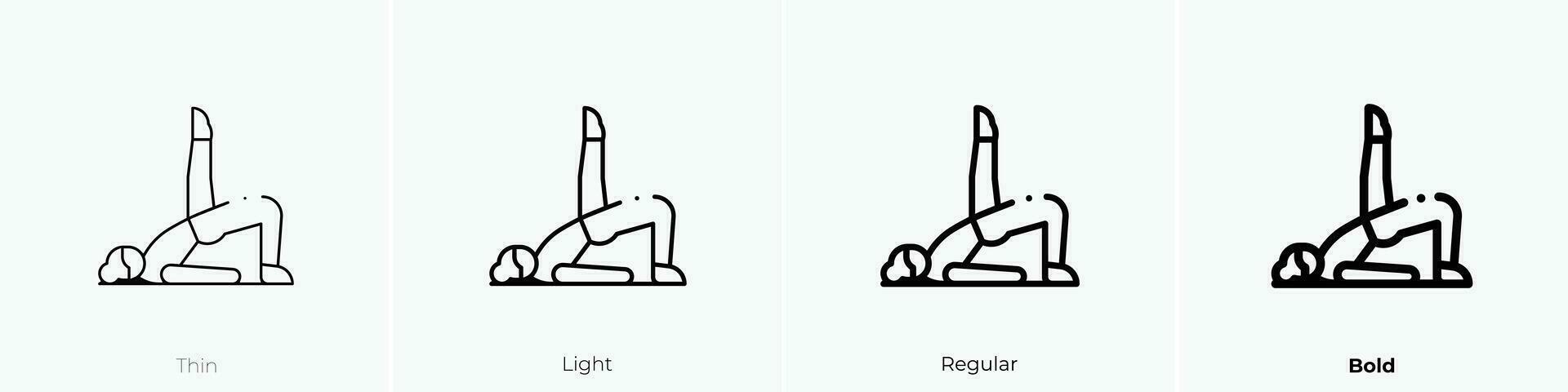 Pilates Symbol. dünn, Licht, regulär und Fett gedruckt Stil Design isoliert auf Weiß Hintergrund vektor