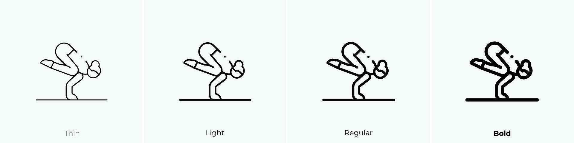 Pilates Symbol. dünn, Licht, regulär und Fett gedruckt Stil Design isoliert auf Weiß Hintergrund vektor