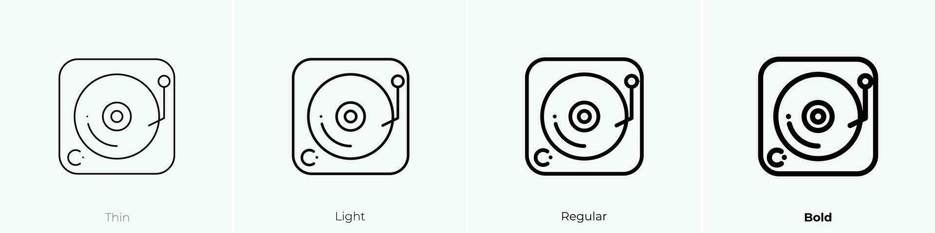 Spieler Symbol. dünn, Licht, regulär und Fett gedruckt Stil Design isoliert auf Weiß Hintergrund vektor