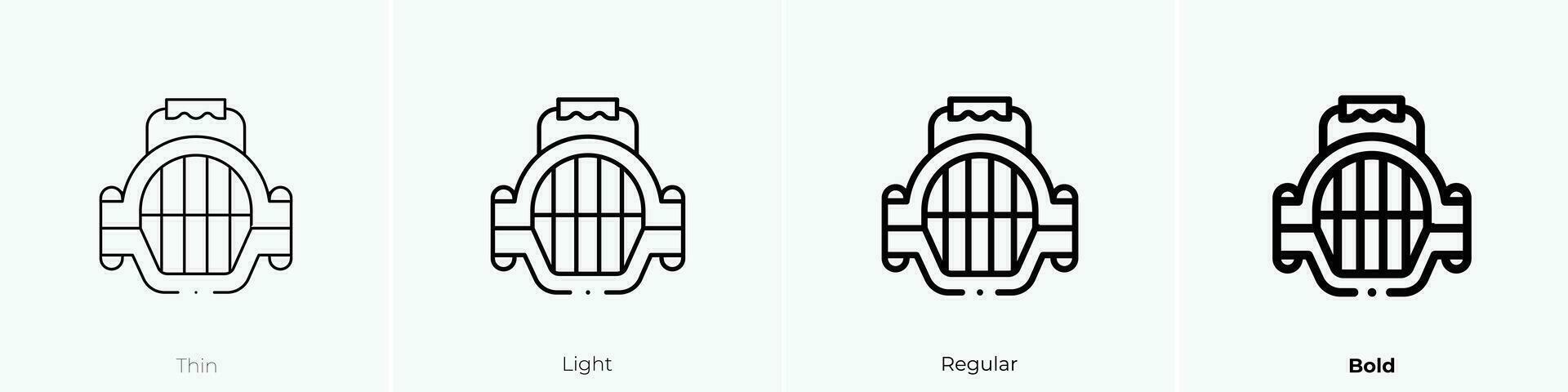 Haustier Träger Symbol. dünn, Licht, regulär und Fett gedruckt Stil Design isoliert auf Weiß Hintergrund vektor