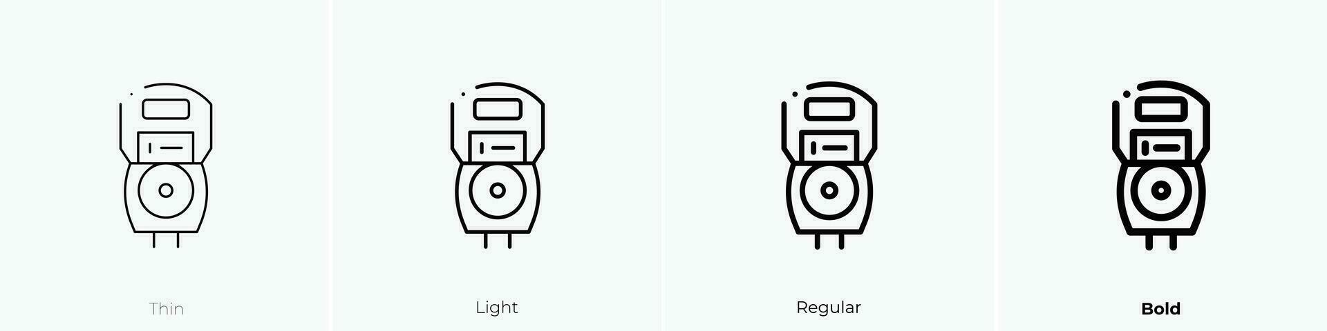 Parkplatz Symbol. dünn, Licht, regulär und Fett gedruckt Stil Design isoliert auf Weiß Hintergrund vektor