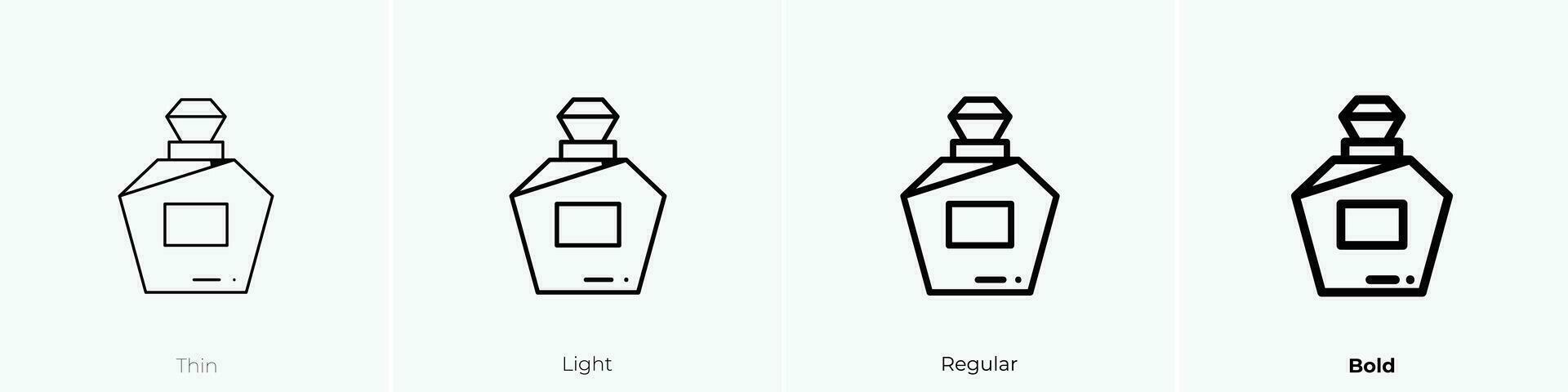 parfym ikon. tunn, ljus, regelbunden och djärv stil design isolerat på vit bakgrund vektor