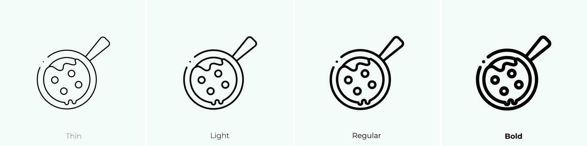 Pfannkuchen Symbol. dünn, Licht, regulär und Fett gedruckt Stil Design isoliert auf Weiß Hintergrund vektor