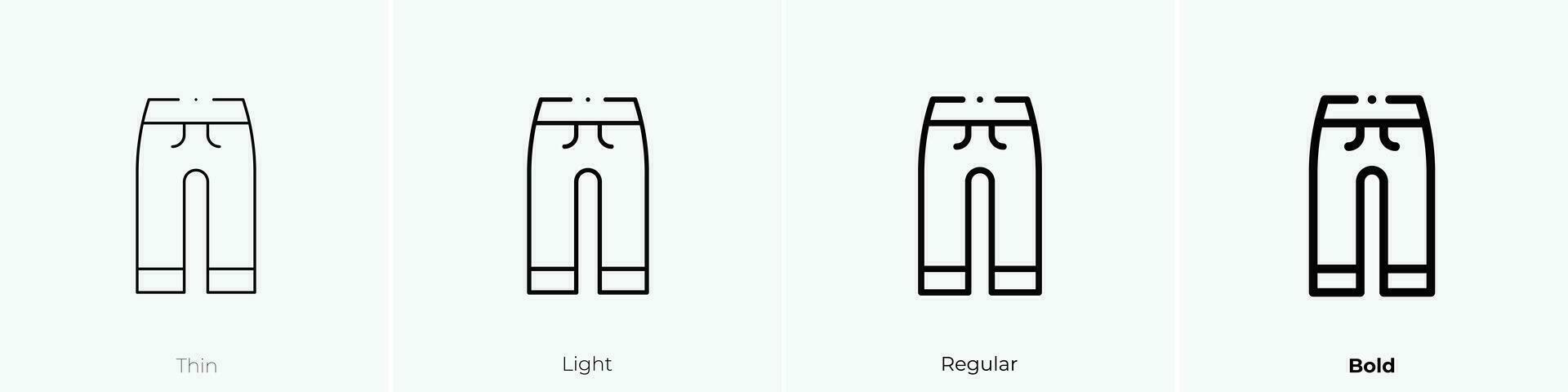 Hose Symbol. dünn, Licht, regulär und Fett gedruckt Stil Design isoliert auf Weiß Hintergrund vektor