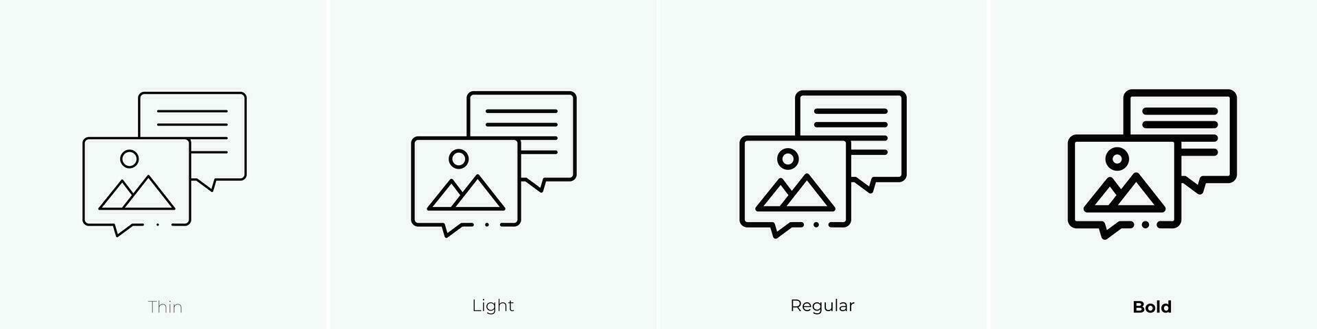 Bild Symbol. dünn, Licht, regulär und Fett gedruckt Stil Design isoliert auf Weiß Hintergrund vektor