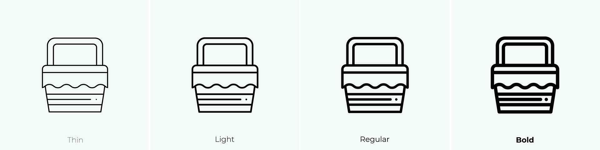 Picknick Symbol. dünn, Licht, regulär und Fett gedruckt Stil Design isoliert auf Weiß Hintergrund vektor