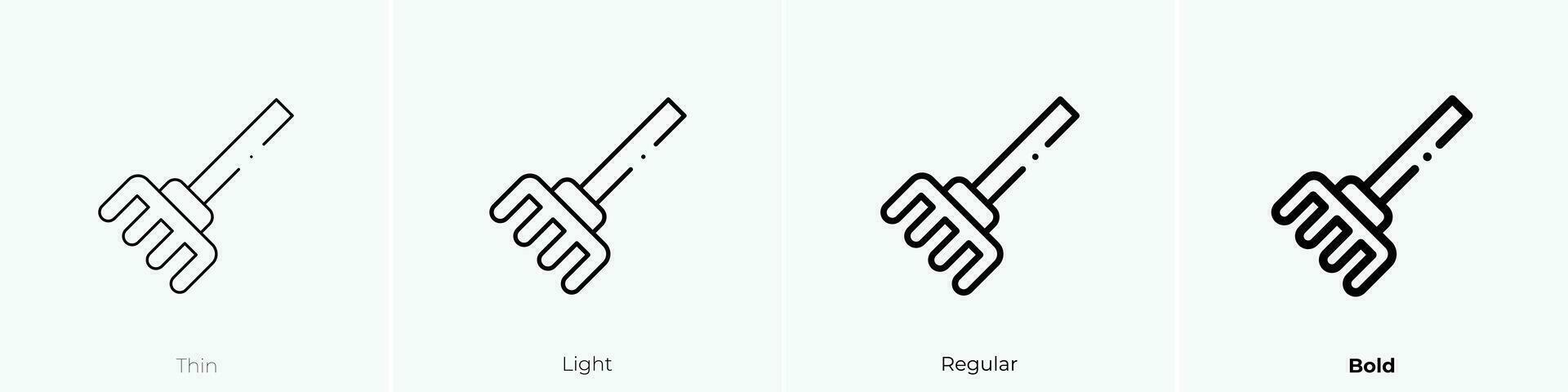 högaffel ikon. tunn, ljus, regelbunden och djärv stil design isolerat på vit bakgrund vektor