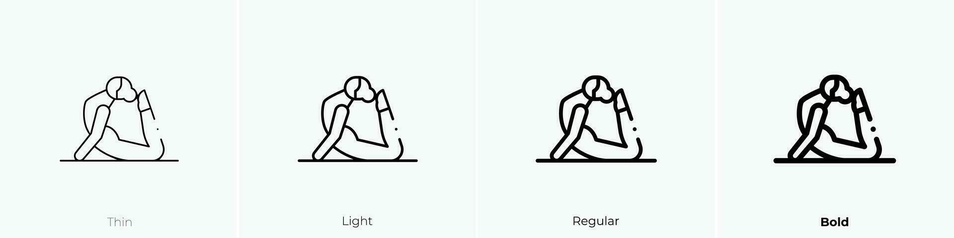 Pilates Symbol. dünn, Licht, regulär und Fett gedruckt Stil Design isoliert auf Weiß Hintergrund vektor