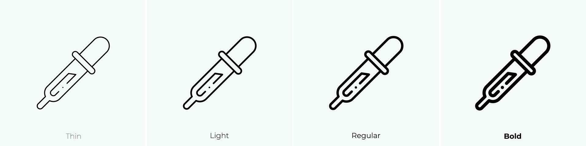 pipett ikon. tunn, ljus, regelbunden och djärv stil design isolerat på vit bakgrund vektor