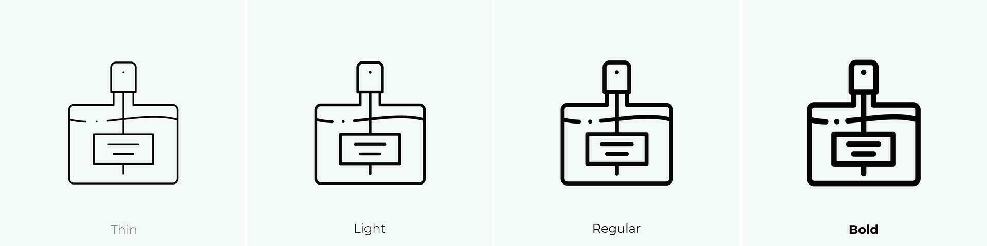 Parfum Symbol. dünn, Licht, regulär und Fett gedruckt Stil Design isoliert auf Weiß Hintergrund vektor