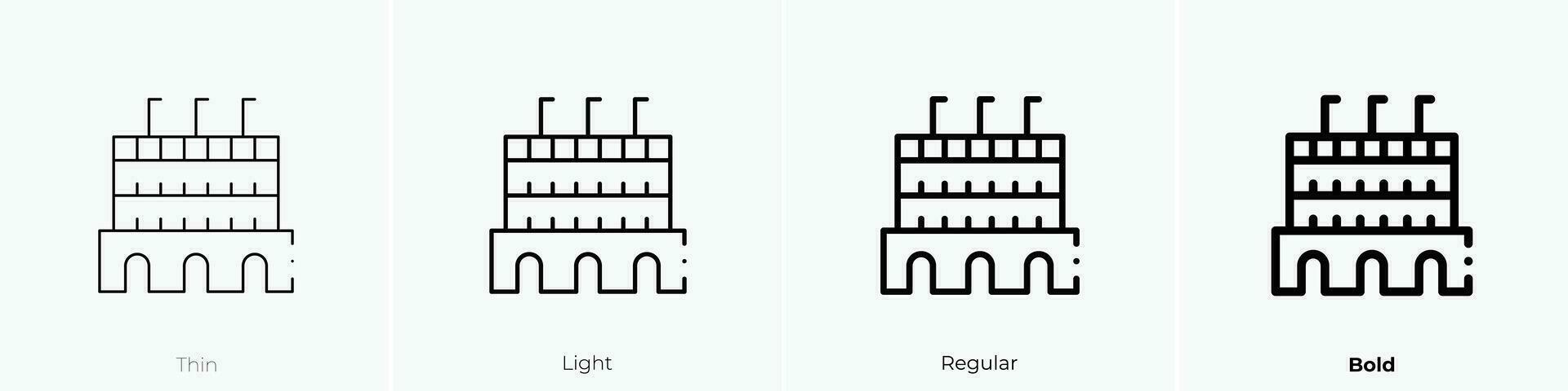 pitti Symbol. dünn, Licht, regulär und Fett gedruckt Stil Design isoliert auf Weiß Hintergrund vektor