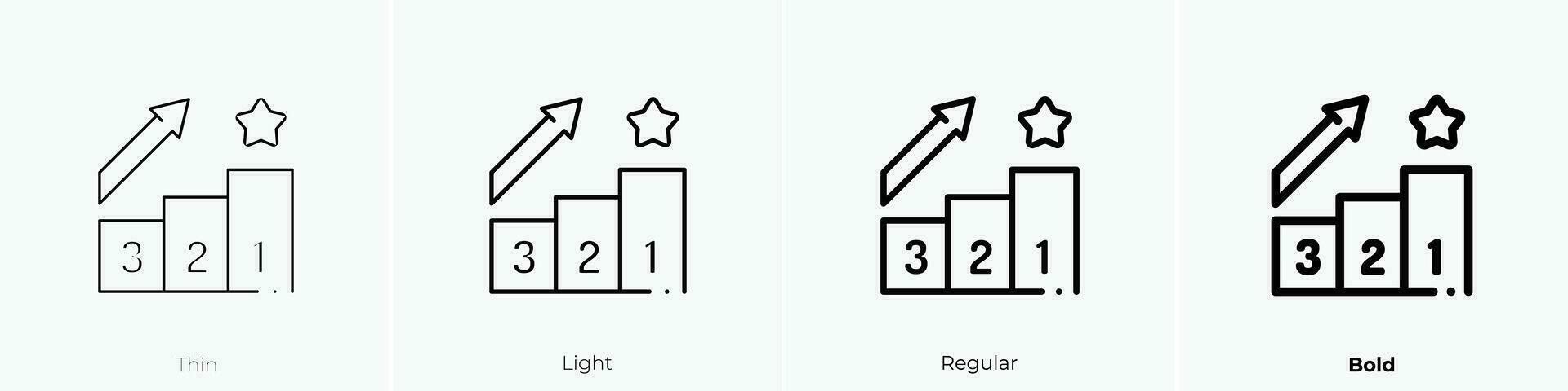 Podium Symbol. dünn, Licht, regulär und Fett gedruckt Stil Design isoliert auf Weiß Hintergrund vektor