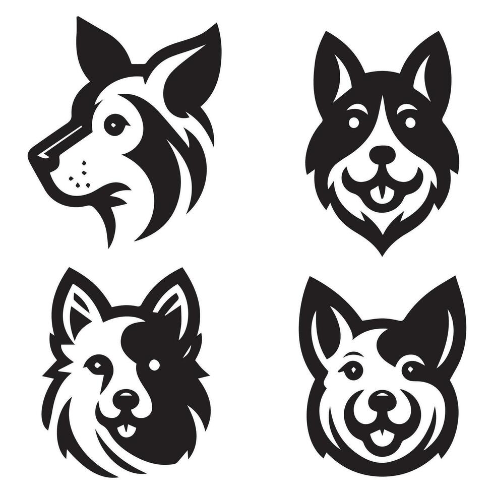 hund huvud ikon. platt stil. tecknad serie hund ansikte. vektor illustration. silhuett enkel. djur- logotyp begrepp. logotyp design mall.