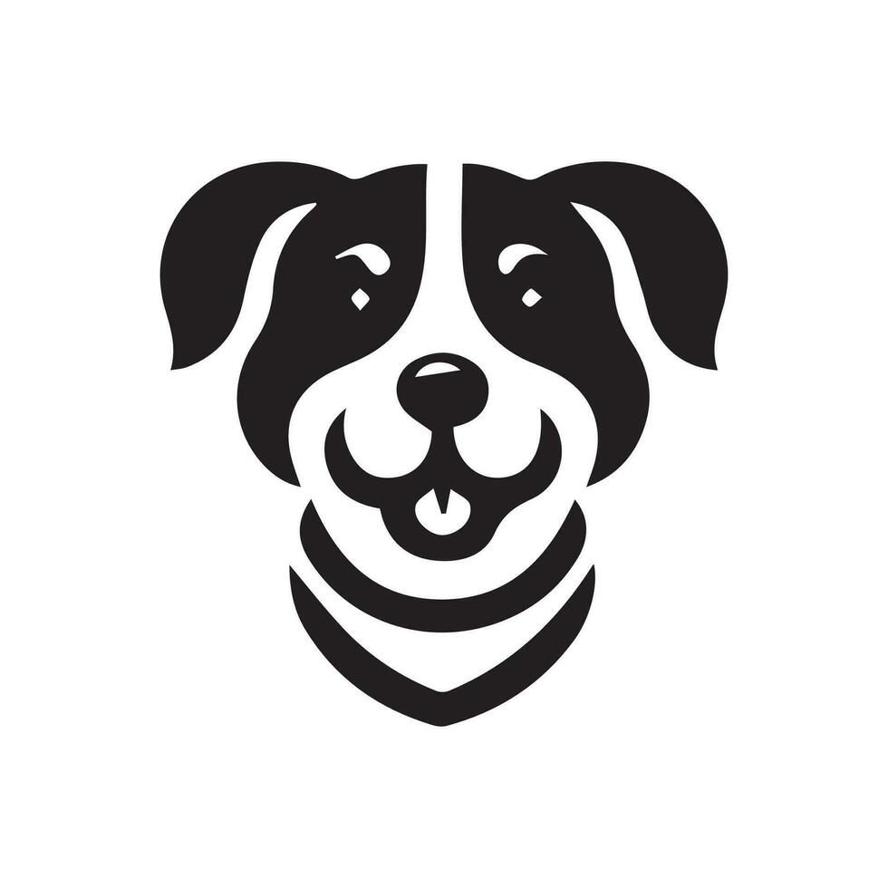 Hund Kopf Symbol. eben Stil. Karikatur Hund Gesicht. Vektor Illustration. Silhouette einfach. Tier Logo Konzept. Logo Design Vorlage.