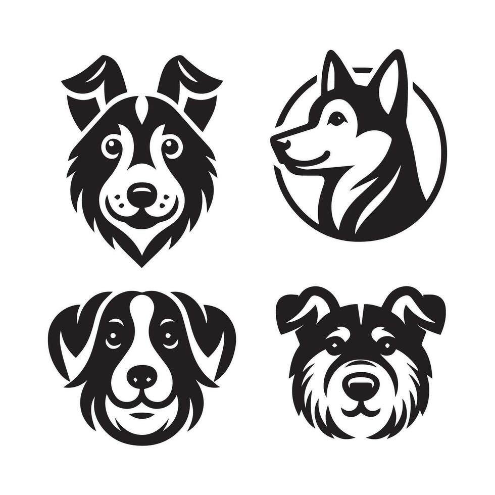 Hund Kopf Symbol. eben Stil. Karikatur Hund Gesicht. Vektor Illustration. Silhouette einfach. Tier Logo Konzept. Logo Design Vorlage.