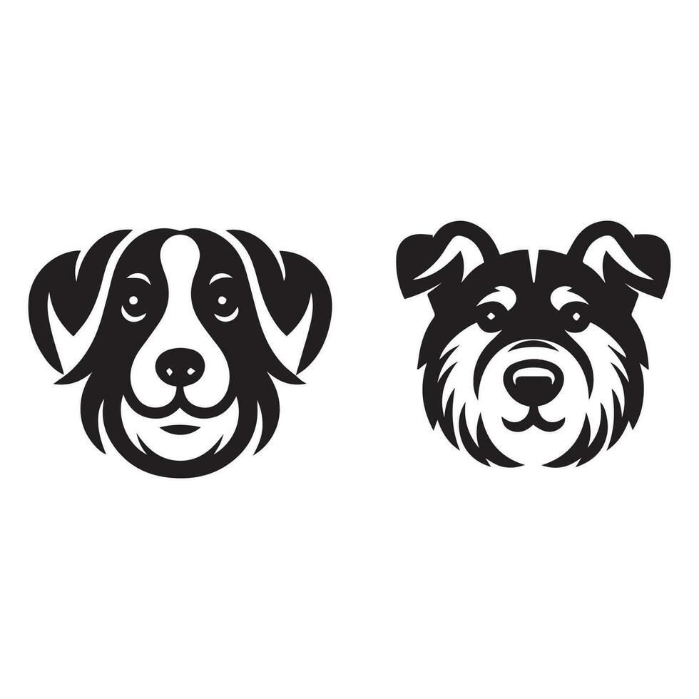 Hund Kopf Symbol. eben Stil. Karikatur Hund Gesicht. Vektor Illustration. Silhouette einfach. Tier Logo Konzept. Logo Design Vorlage.