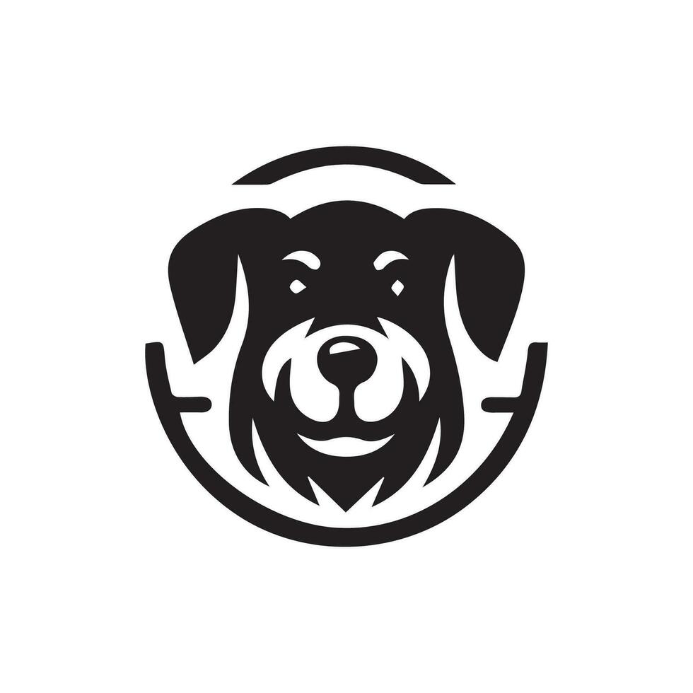 Hund Kopf Symbol. eben Stil. Karikatur Hund Gesicht. Vektor Illustration. Silhouette einfach. Tier Logo Konzept. Logo Design Vorlage.