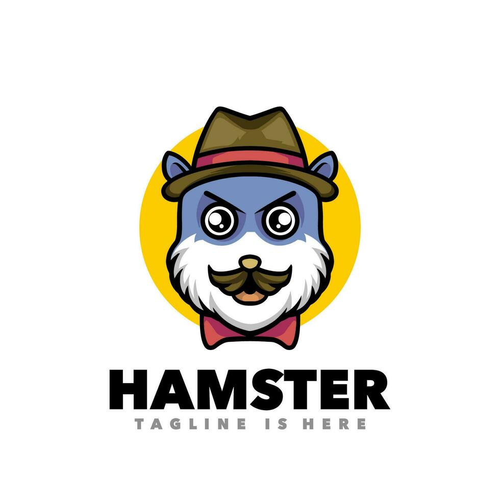 süß Hamster Bandit Mafia Boss Logo vektor