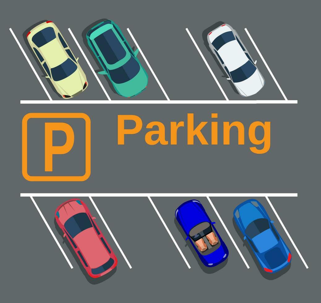 topp se av en stad parkering vektor