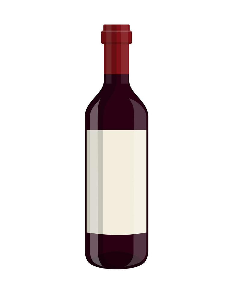 flaska av vin isolerat på vit bakgrund vektor