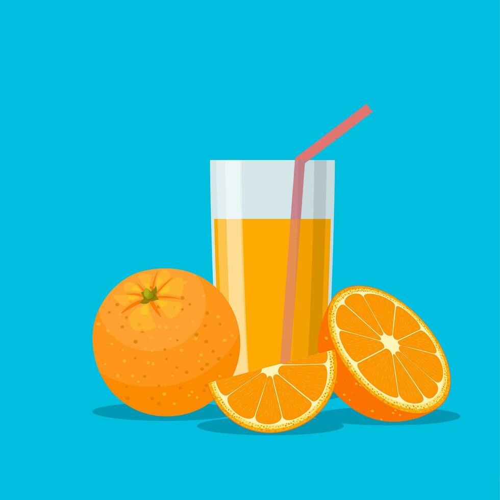 Orange Saft im ein Glas. Vitamine zum Gesundheit vektor