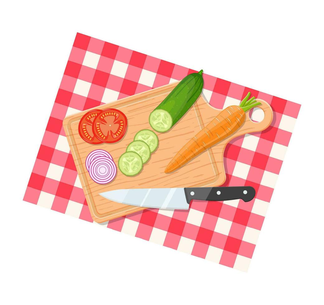 Salat Zutaten auf Schneiden Tafel vektor