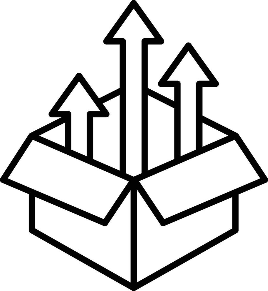 Produkt Freisetzung Gliederung Vektor Illustration Symbol