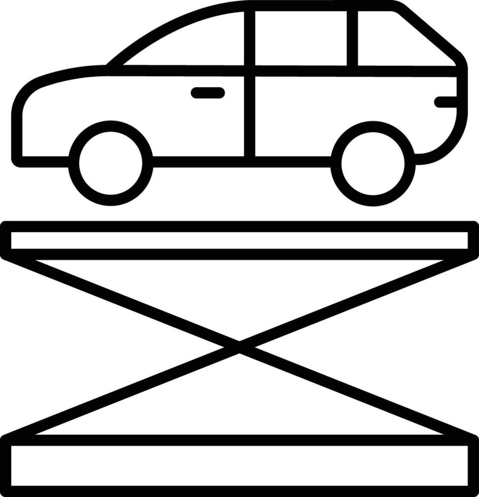 Auto Bedienung Aufzug Gliederung Vektor Illustration Symbol