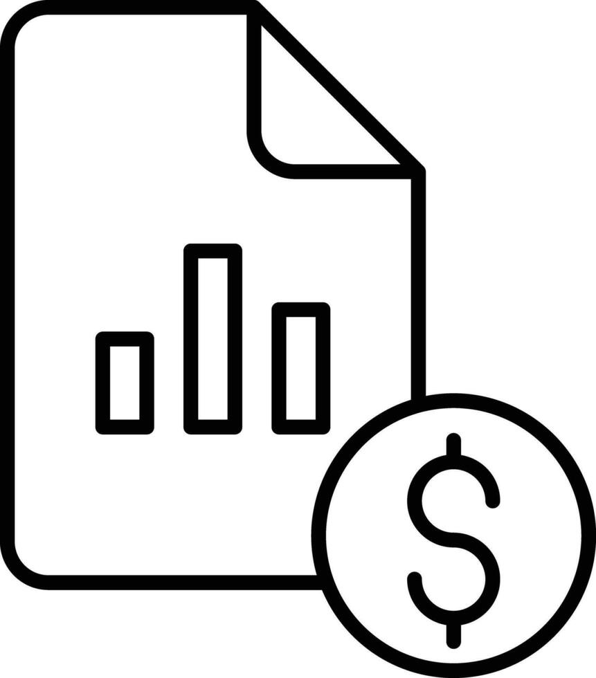 Rapportera dollar översikt vektor illustration ikon