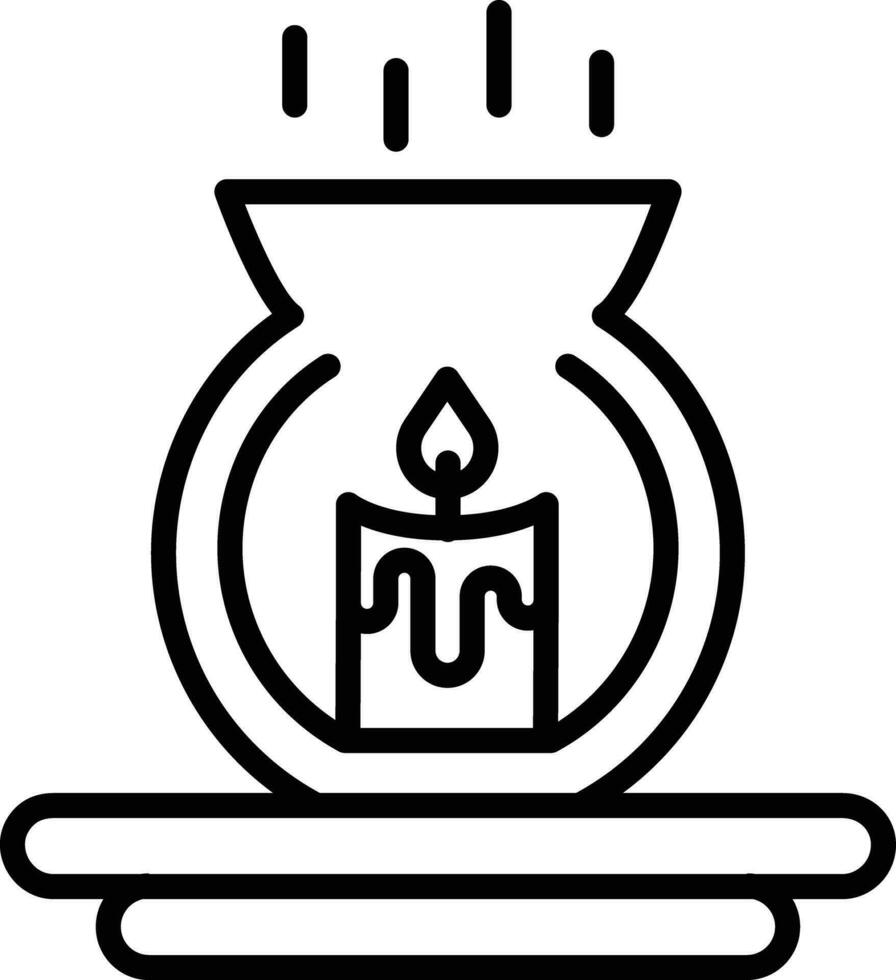 Kerze Lampe Gliederung Vektor Illustration Symbol