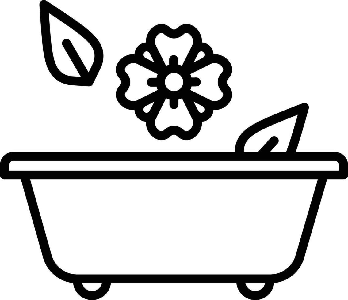 Badewanne Gliederung Vektor Illustration Symbol