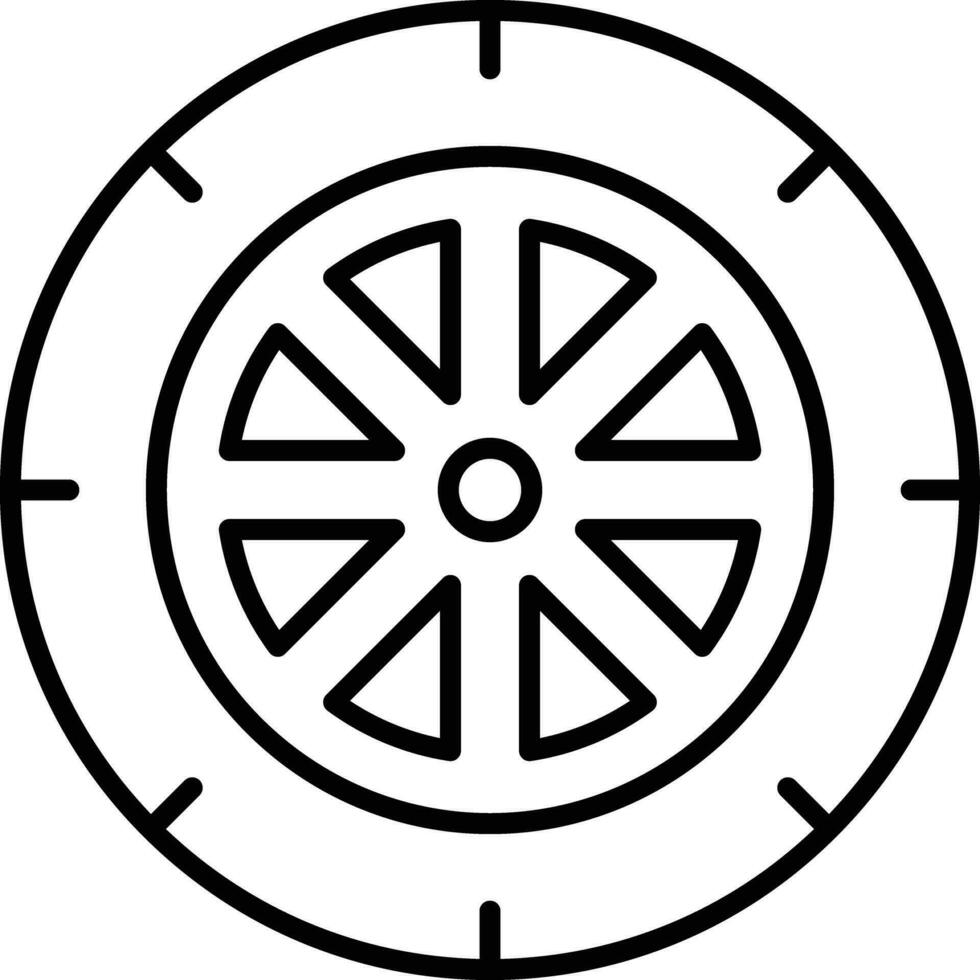 Auto Rad Gliederung Vektor Illustration Symbol