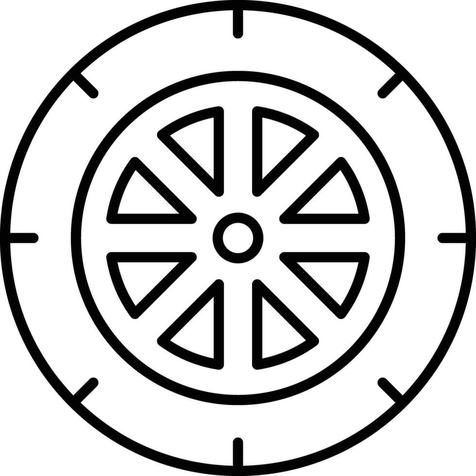 bil hjul översikt vektor illustration ikon