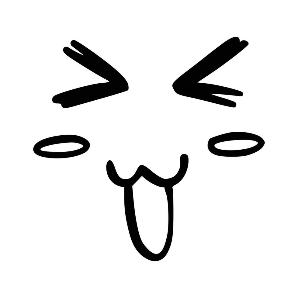 Kawaiis süß Gesicht. Manga-Stil Augen und Mund. komisch Karikatur japanisch Emoticon im anders Ausdrücke, Mega groß Satz. Ausdruck Anime Charakter und Emoticon Gesicht Illustration. Hintergrund. drucken. vektor