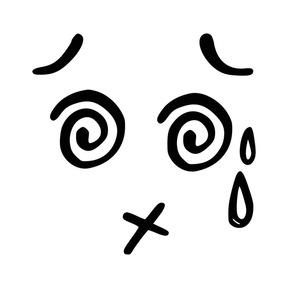 Kawaiis süß Gesicht. Manga-Stil Augen und Mund. komisch Karikatur japanisch Emoticon im anders Ausdrücke, Mega groß Satz. Ausdruck Anime Charakter und Emoticon Gesicht Illustration. Hintergrund. drucken. vektor