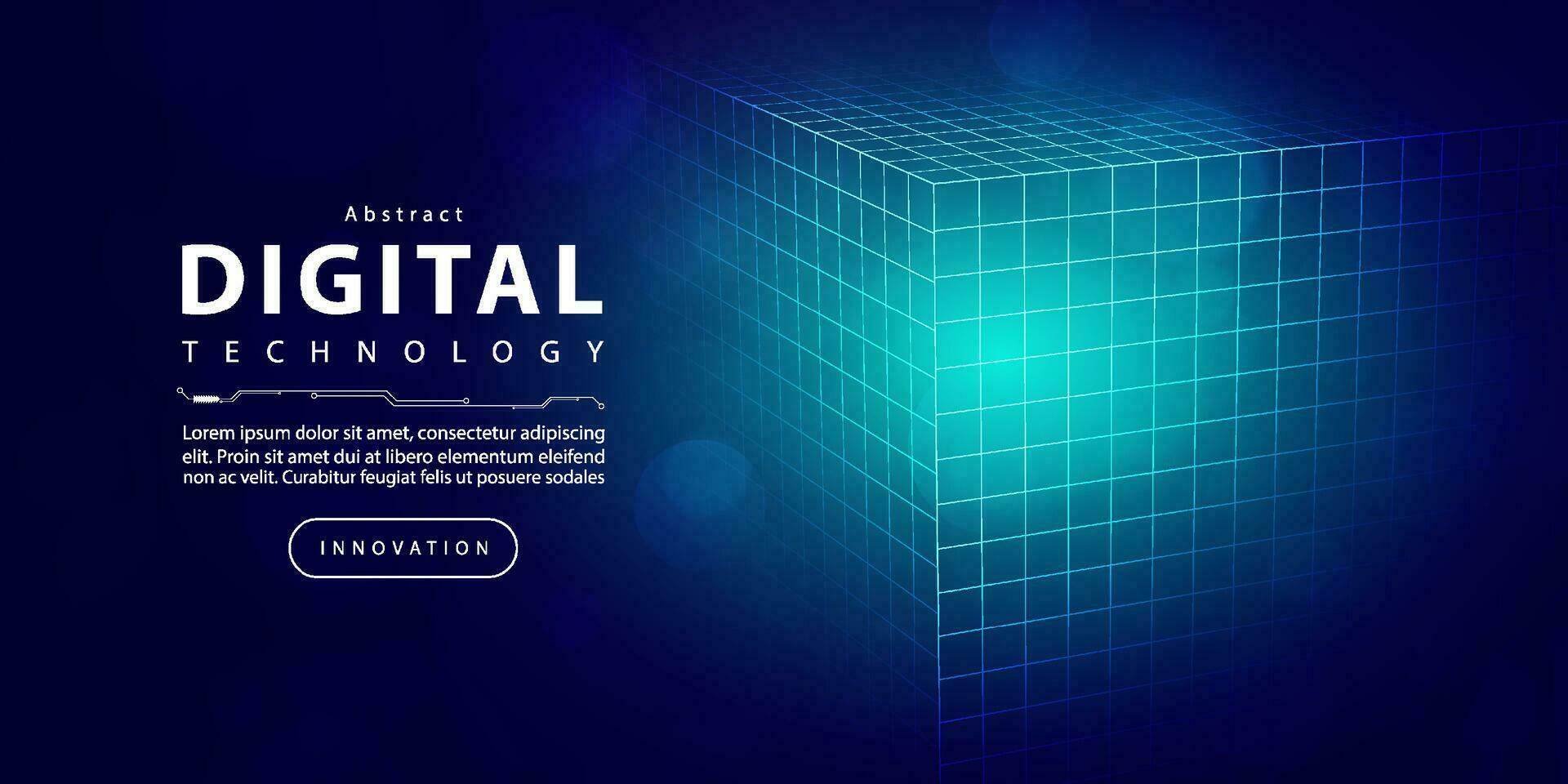 digital teknologi trogen blå grön bakgrund, internet nätverk förbindelse, abstrakt cyber information kommunikation, vetenskap innovation framtida teknik, ai stor data linje punkt, illustration vektor 3d