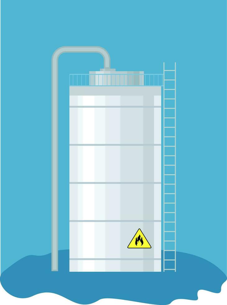 natürlich Gas Zisterne Vektor Panzer. Propan Symbol Container. Sauerstoff Gas zylindrisch Container Treibstoff Lagerung. Metall Panzer