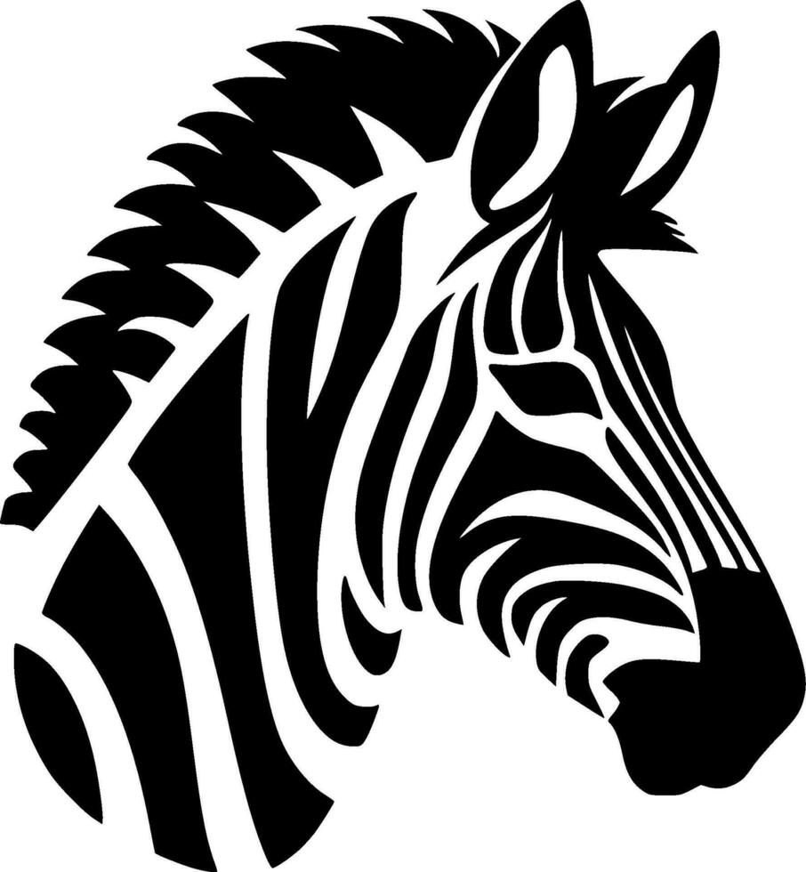 zebra - minimalistisk och platt logotyp - vektor illustration