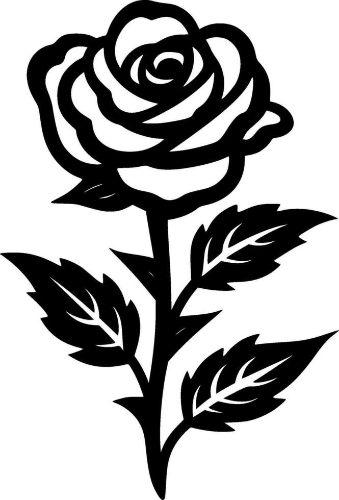 Rose, schwarz und Weiß Vektor Illustration