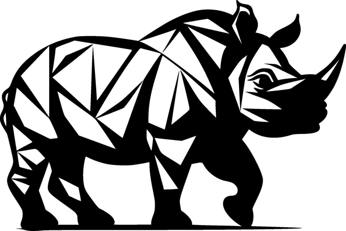 noshörning - minimalistisk och platt logotyp - vektor illustration