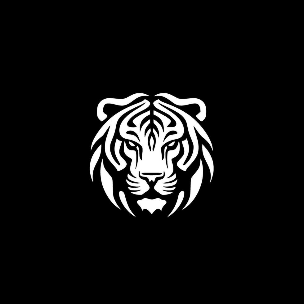 tiger - minimalistisk och platt logotyp - vektor illustration